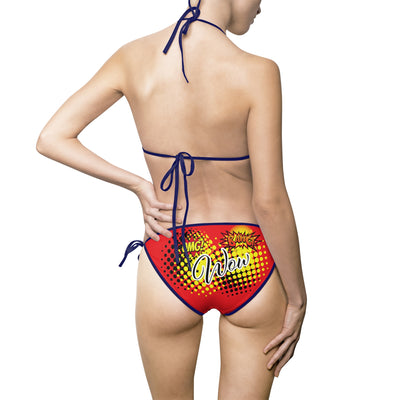 Vibrant Women's Bikini Swimsuit with Bold Graphic Design