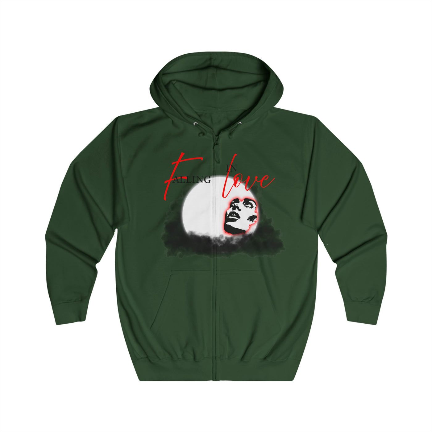 Falling in Love Hoodie, Inspirational Zip-Up, Unisex Sweatshirt