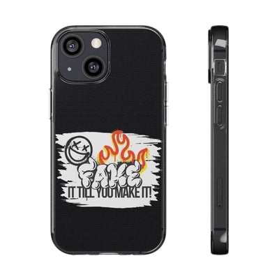 Handyhülle Fake till you make it - Clear Silicone Phone Cases,