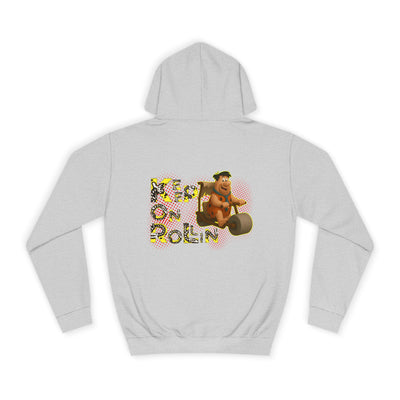 'Keep On Rollin' Design Unisex College Hoodie Flintstones Feuerstein