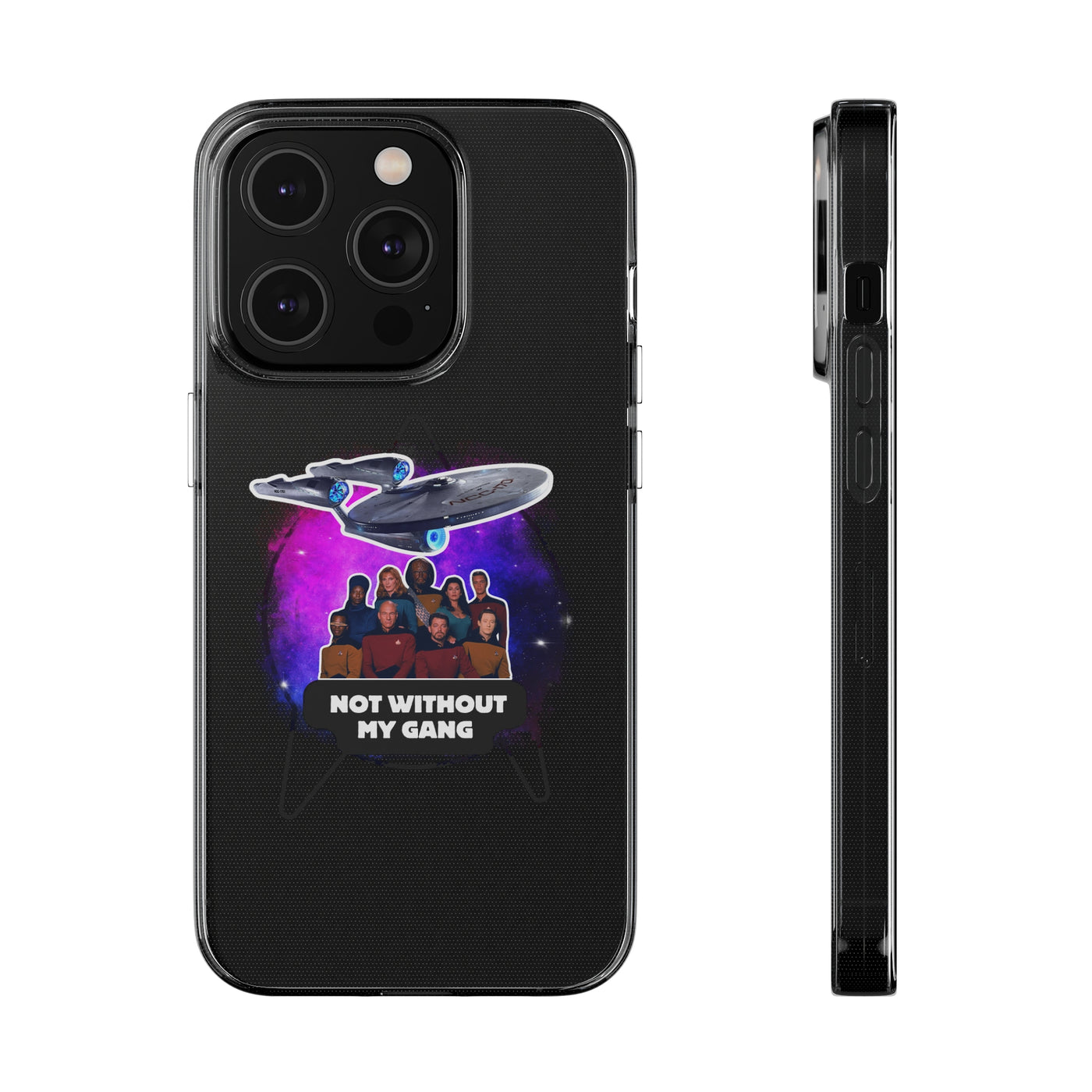 Galaxy-Inspired Soft Phone Case - Not Without My Gang, Star Trek Lovers Handyhülle