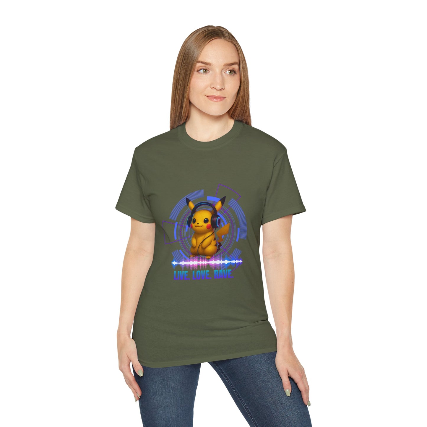 Rave T-Shirt, Fun Music Shirt, Live Love Rave - Techno - Pokemon