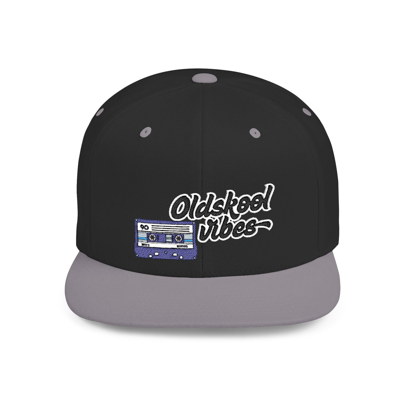 Oldschool Vibes Flat Bill Snapback Cap | Retro style hat for casual wear