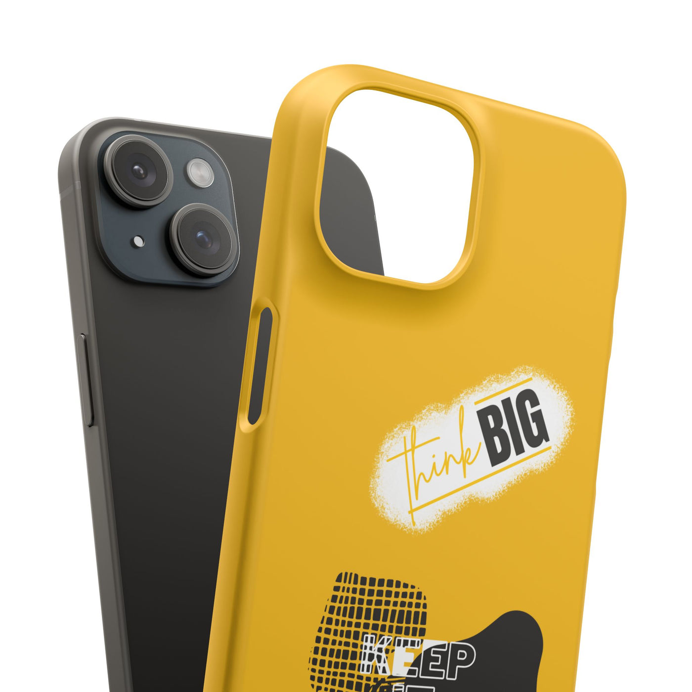 Handyhülle gelbe - Yellow Snap Case - 'Think BIG' for Motivated Individuals