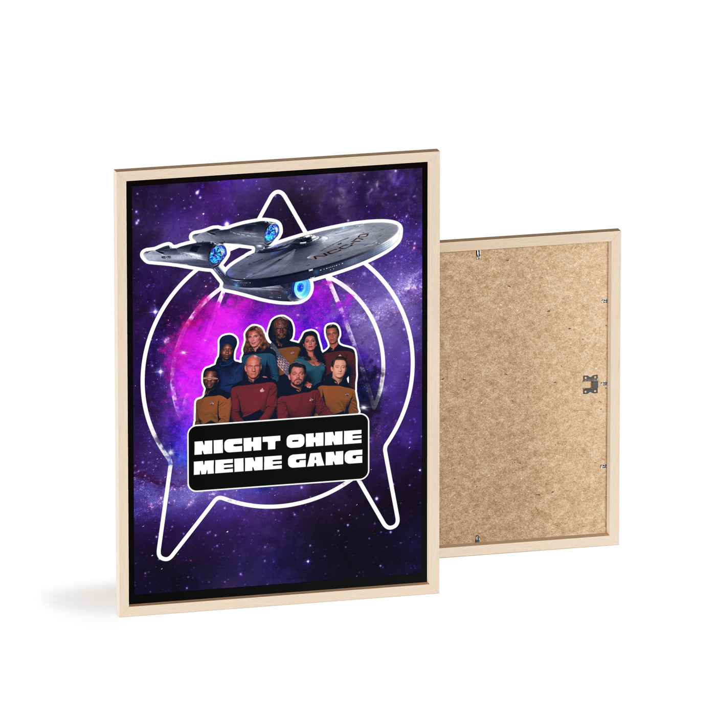 Starship Adventure Poster with Wooden Frame | Sci-Fi Wall Art, Geek Decor,