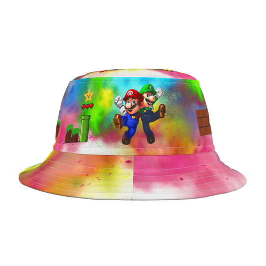 Super Bros Colorful Gamer Bucket Hat, Fun Summer Hat, Fischerhut