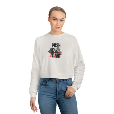 Motivational Women's Cropped Fleece Pullover - "Push Your Limit"