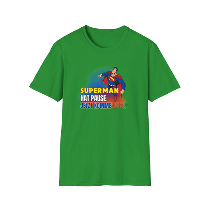 Superman Pause Unisex Softstyle T-Shirt - Fun Graphic Tee for Comic Fans