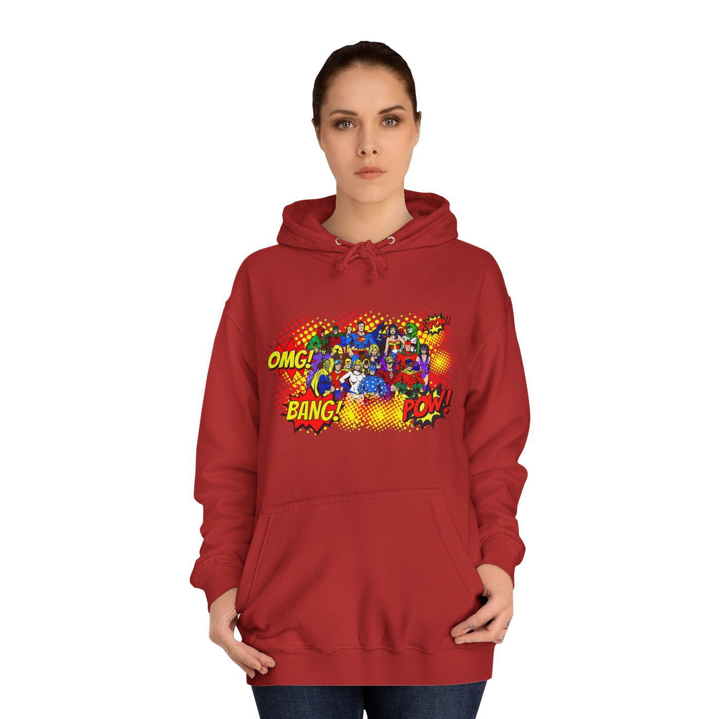 Superhero Graphic Hoodie, Unisex College Sweatshirt, Marvel DC Fans Apparel, Comic Book Lover Gift, Fun Cosplay Outfit