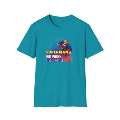 Superman Pause Unisex Softstyle T-Shirt - Fun Graphic Tee for Comic Fans