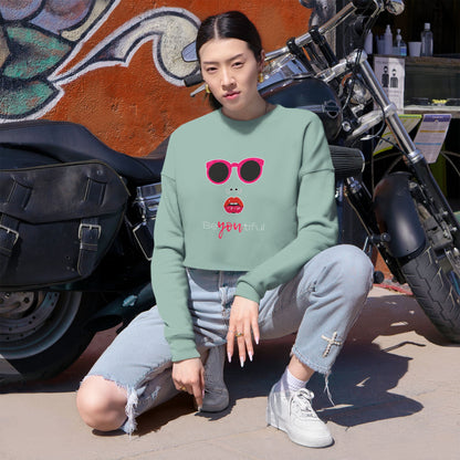 Chic Cropped Sweatshirt - Be You, Be Beautiful, Trendy Apparel, Gifts for Her, Casual Style, Fashion Statement