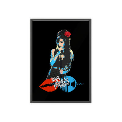 Love Amy Winehouse Poster with Wooden Frame - Vibrant Wall Art for Music Lovers