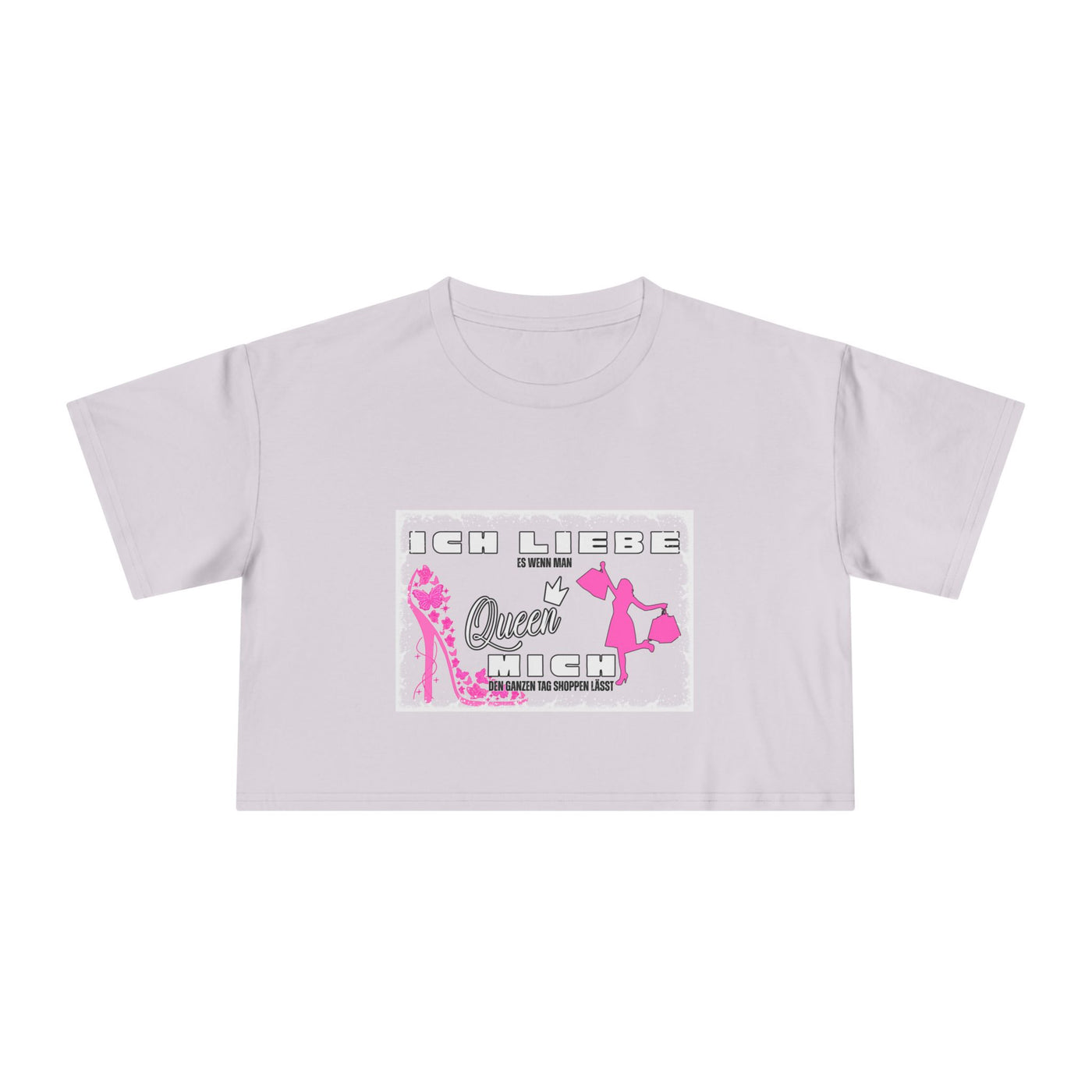 Ich liebe shoppe "Shopping Queen" Crop Tee  copped Shirt