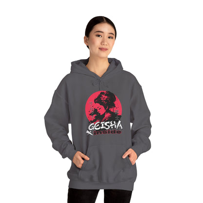 "Geisha Inside"Fleece Hoodie, Cozy