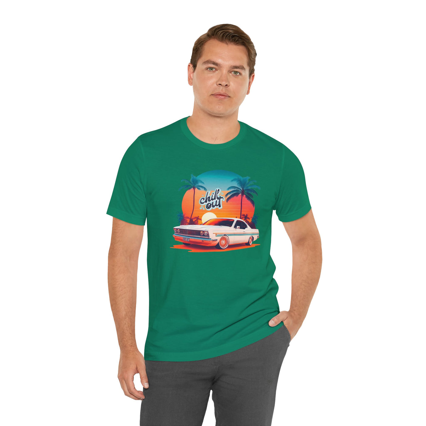 Chill Out Retro Car Tee - Unisex Jersey Short Sleeve Shirt