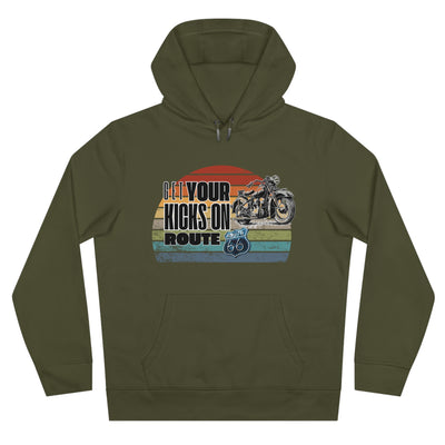Retro Route 66 Motorcycle Hoodie Sweatshirt - Get your kicks on route 66
