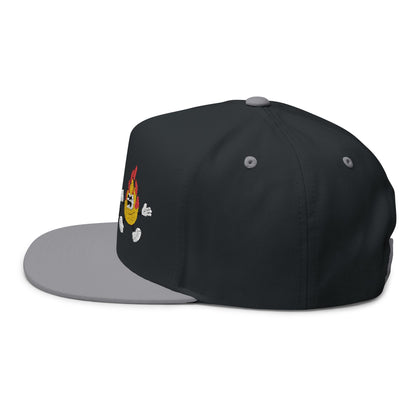 Embroidered Flat Bill Cap - "on fire"