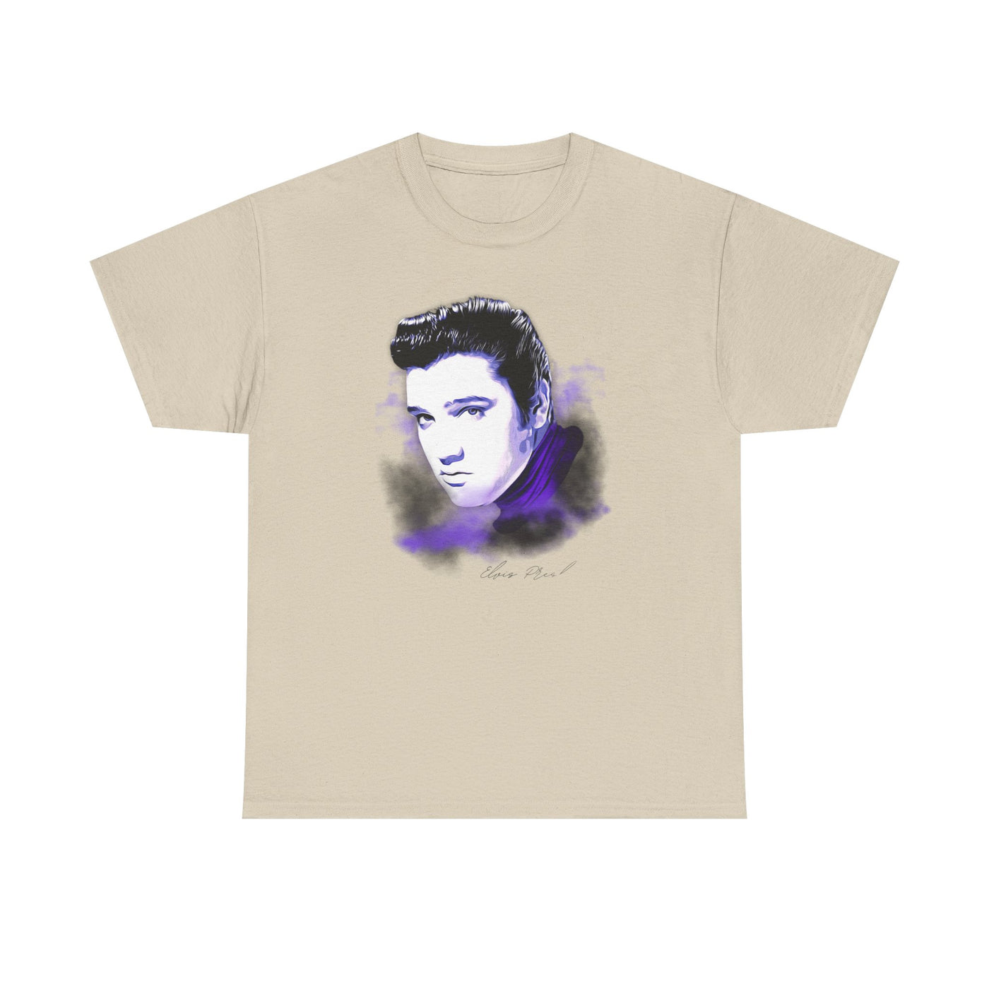 Elvis Portrait Unisex Heavy Cotton Tee - Retro Music Fan Gift