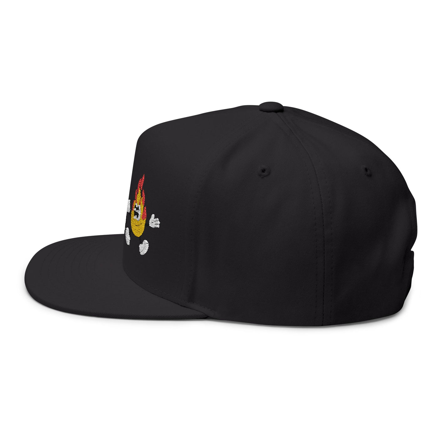 Embroidered Flat Bill Cap - "on fire"