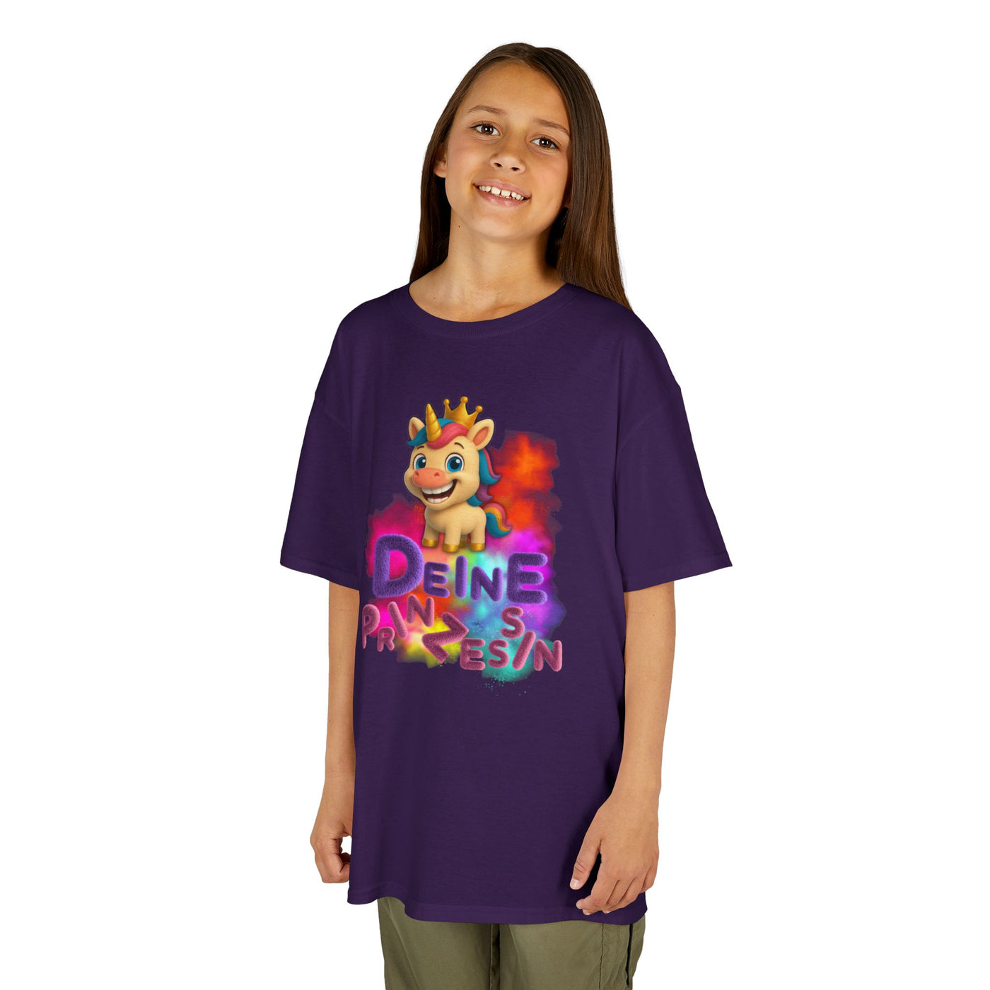 Colorful Kids Tee - “Deine Prinzessin” Design - Fun & Playful Shirt for Young Royalty
