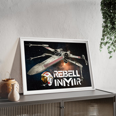 Star Wars X-Wing Fighter Poster with Wooden Frame - Rebel Inyir Decor