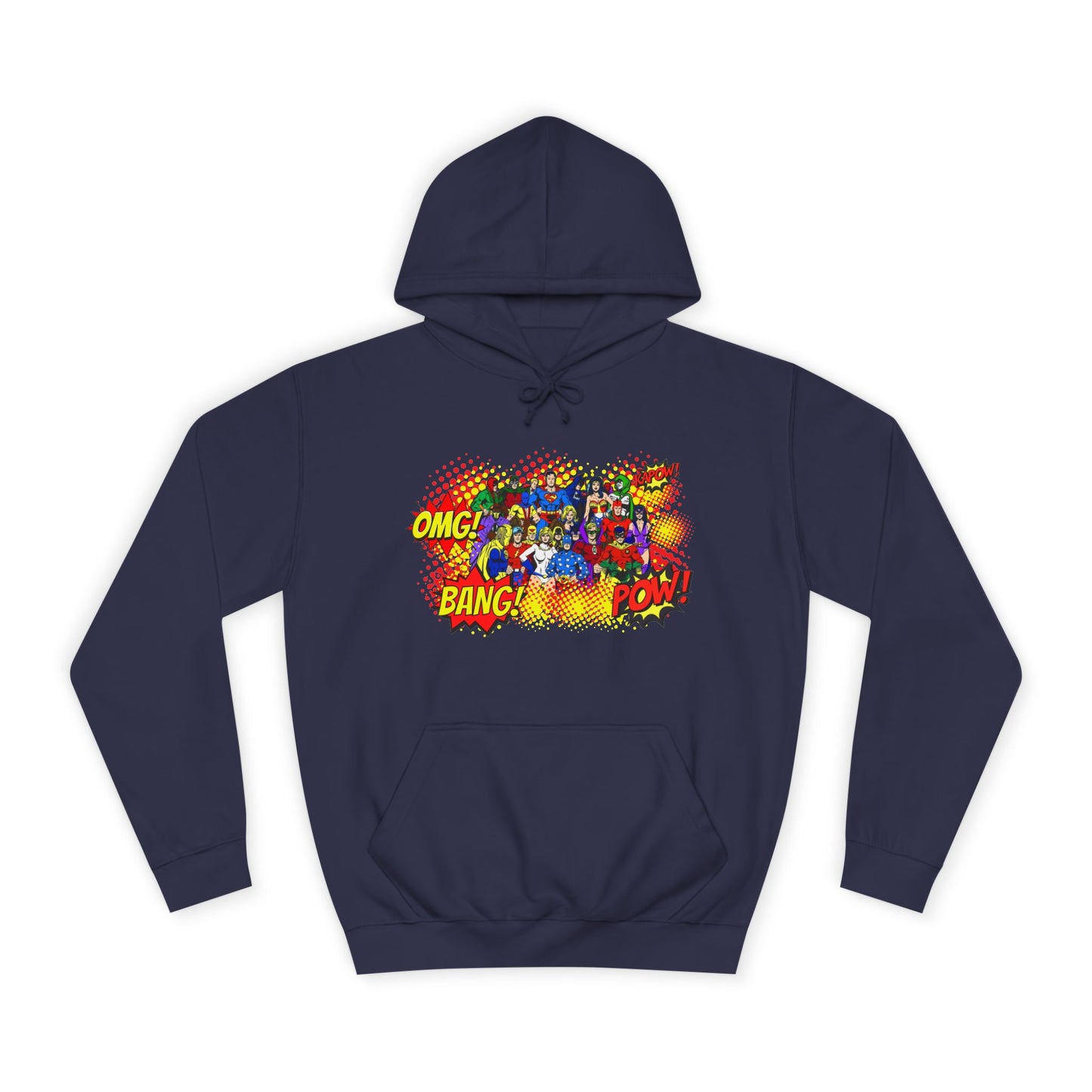 Superhero Graphic Hoodie, Unisex College Sweatshirt, Marvel DC Fans Apparel, Comic Book Lover Gift, Fun Cosplay Outfit