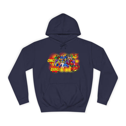 Superhero Graphic Hoodie, Unisex College Sweatshirt, Marvel DC Fans Apparel, Comic Book Lover Gift, Fun Cosplay Outfit
