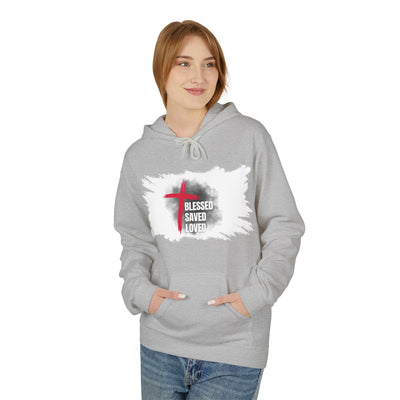 Faith-Inspired Hoodie: Blessed, Saved, Loved - Christian JESUS