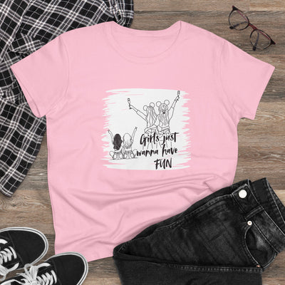 Girls Just Wanna Have Fun Cotton Tee - Women's Midweight Casual Shirt