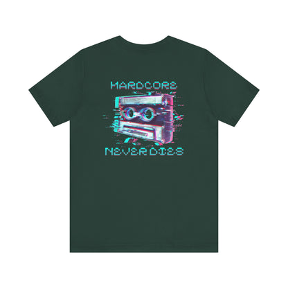 Techno - Hardcore Never Dies - Retro Graphic Tee, 90s Aesthetic Shirt unisex