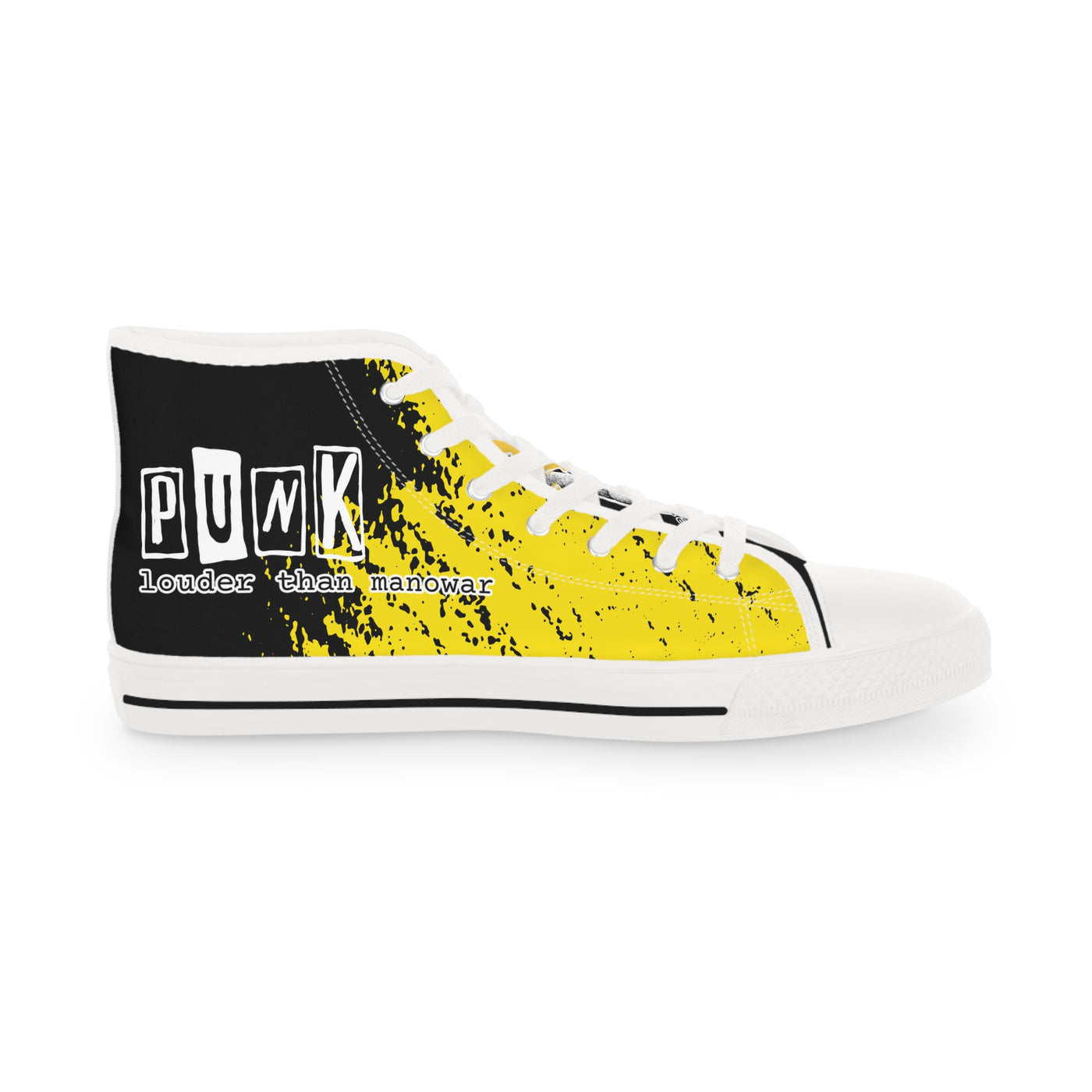 Trendy high top sneakers "louder than manowar" sneakers