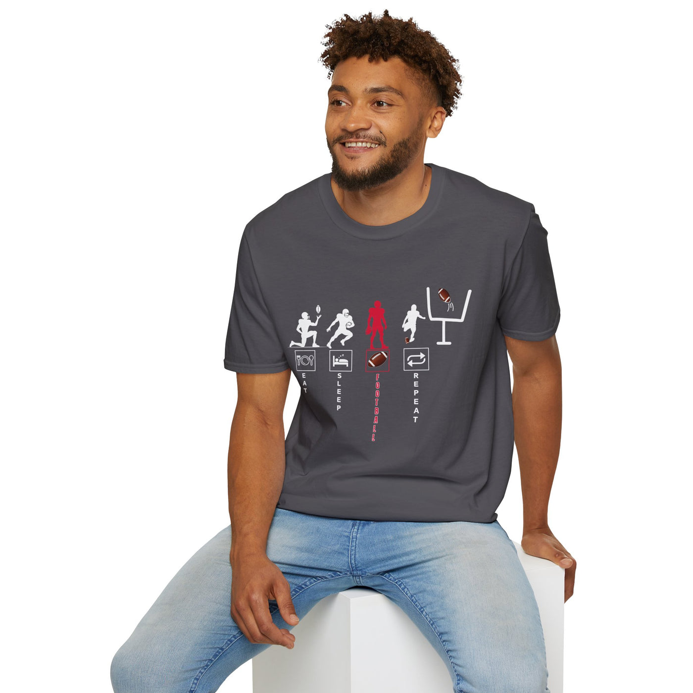 Football Life Unisex T-Shirt - Eat, Sleep, Football, Repeat