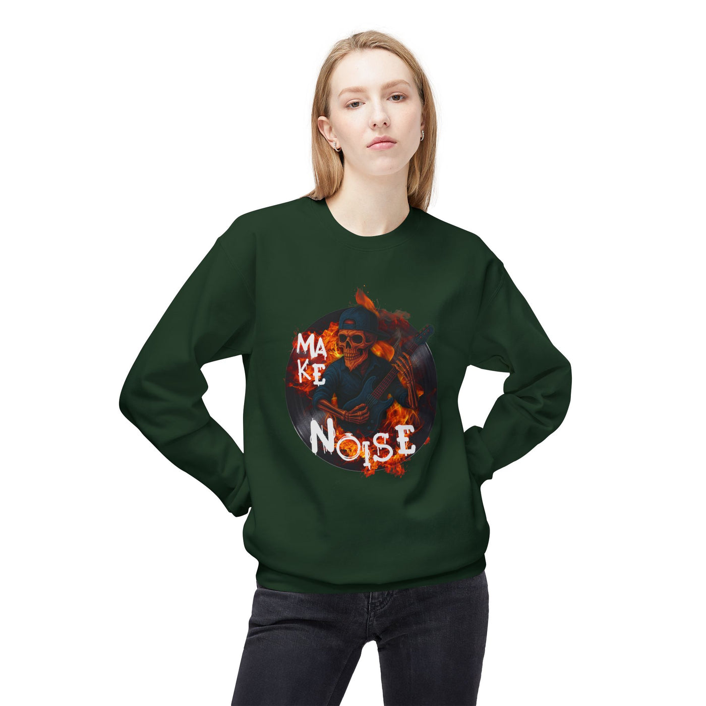 Make Noise Graphic Fleece Sweatshirt - Unisex Midweight Crewneck