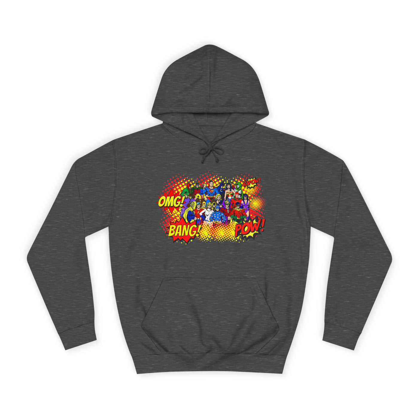 Superhero Graphic Hoodie, Unisex College Sweatshirt, Marvel DC Fans Apparel, Comic Book Lover Gift, Fun Cosplay Outfit