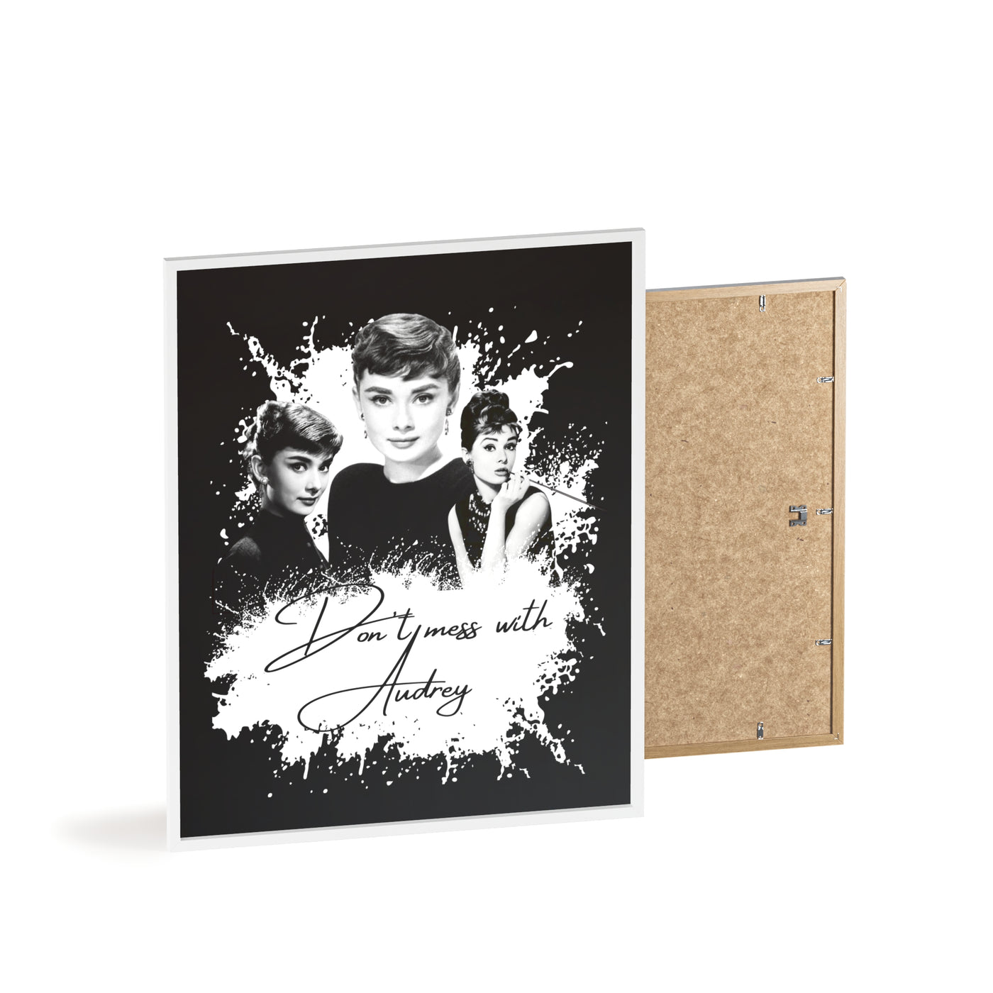 Audrey Hepburn Classic Poster with Wooden Frame - 'Don't Mess with Audrey'