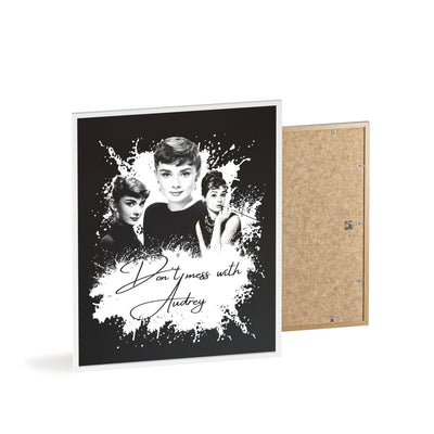 Audrey Hepburn Classic Poster with Wooden Frame - 'Don't Mess with Audrey'