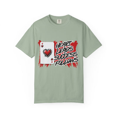 Heart Leads Success Unisex Heavy Cotton Tee | Graphic Tee | Casual Wear | Gift for Gamers | Inspirational Fashion | Streetwear