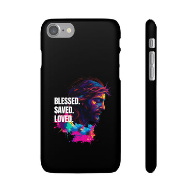 Blessed Saved loved - Snap Case - Jesus