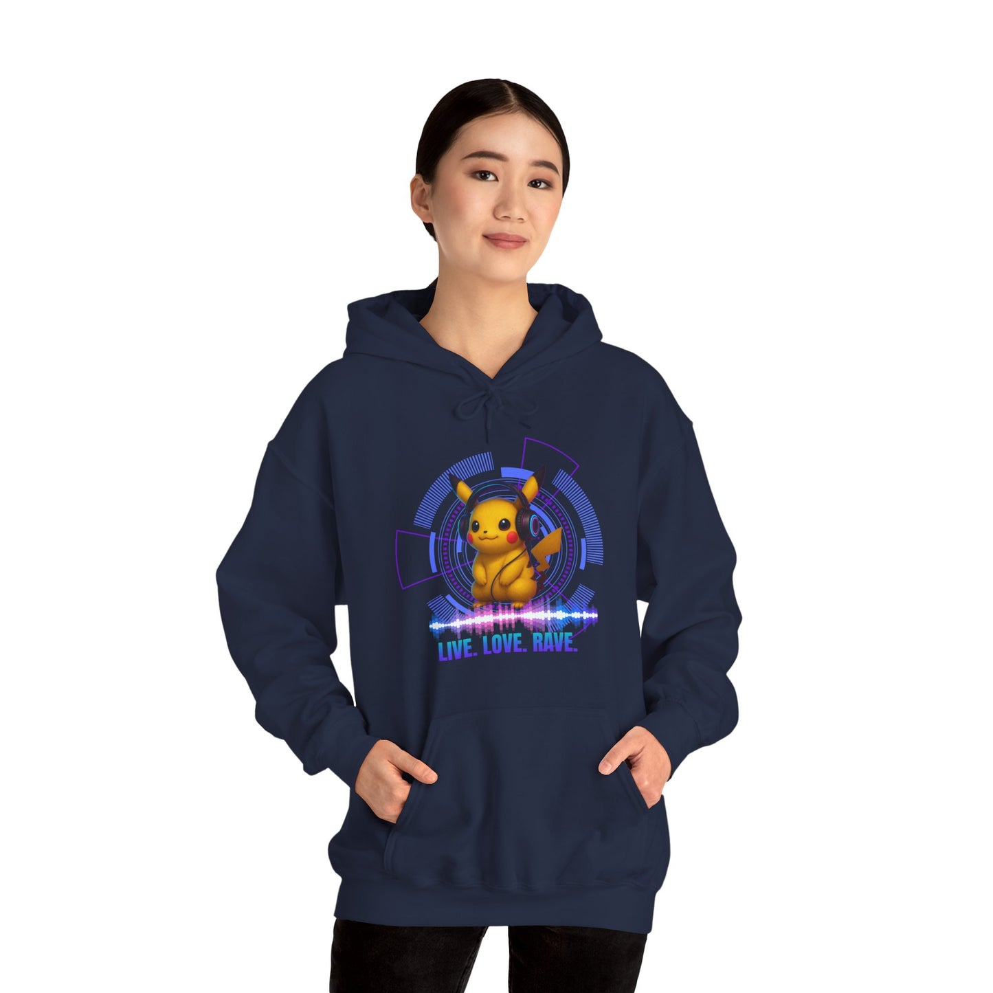 Rave Hoddie, Live Love Rave - Techno - Pokemon