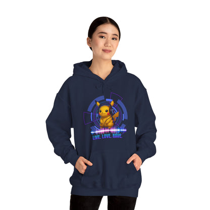 Rave Hoddie, Live Love Rave - Techno - Pokemon