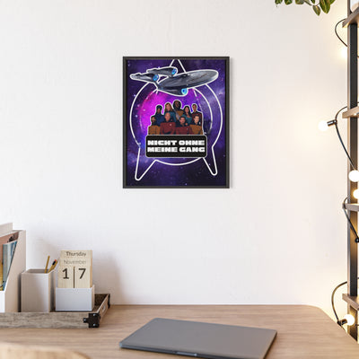 Starship Adventure Poster with Wooden Frame | Sci-Fi Wall Art, Geek Decor,