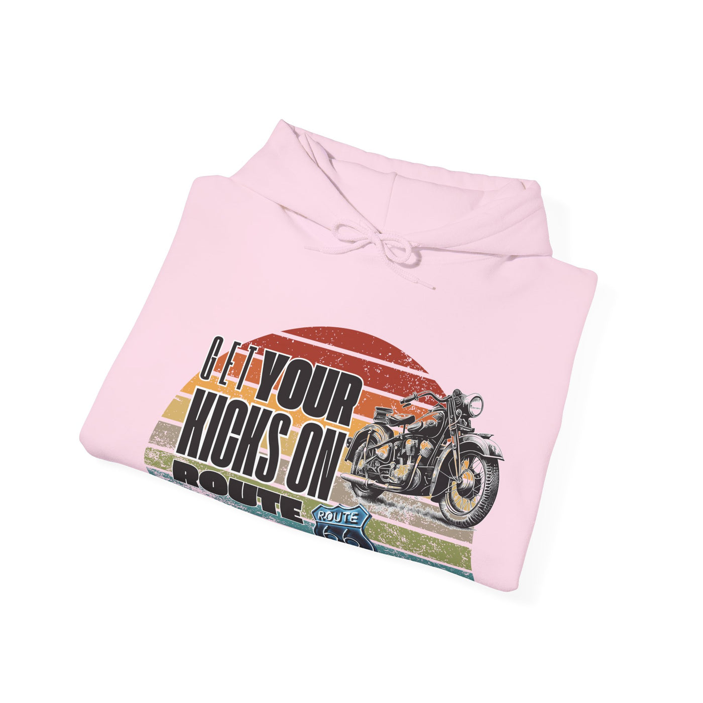Retro Motorcycle Adventure Hoodie - 'Get Your Kicks On Route 66'