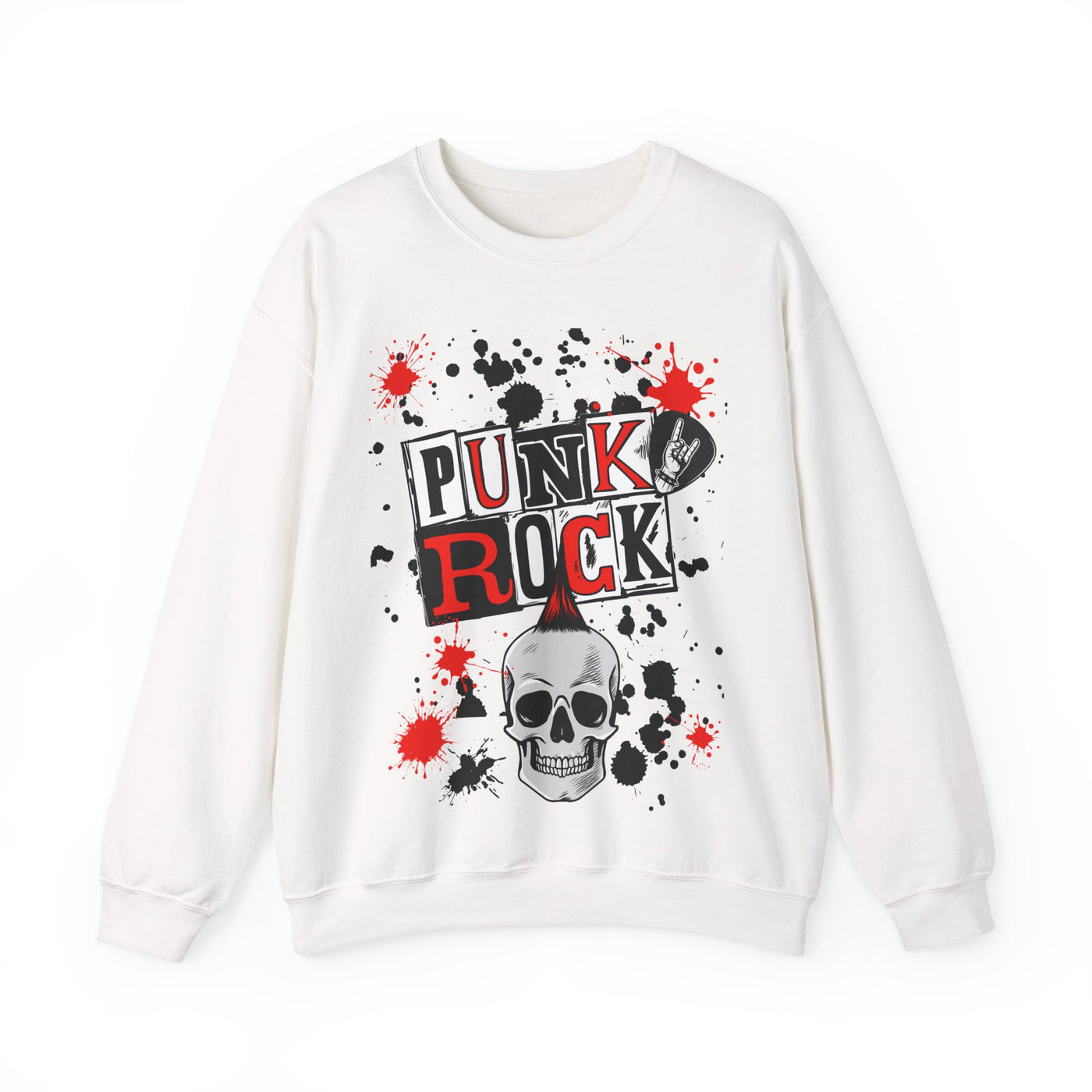 Punk Rock Crewneck Sweatshirt, Casual Streetwear Gift, Music Lover Apparel, Fall Fashion Layer, Unique Graphic Sweater