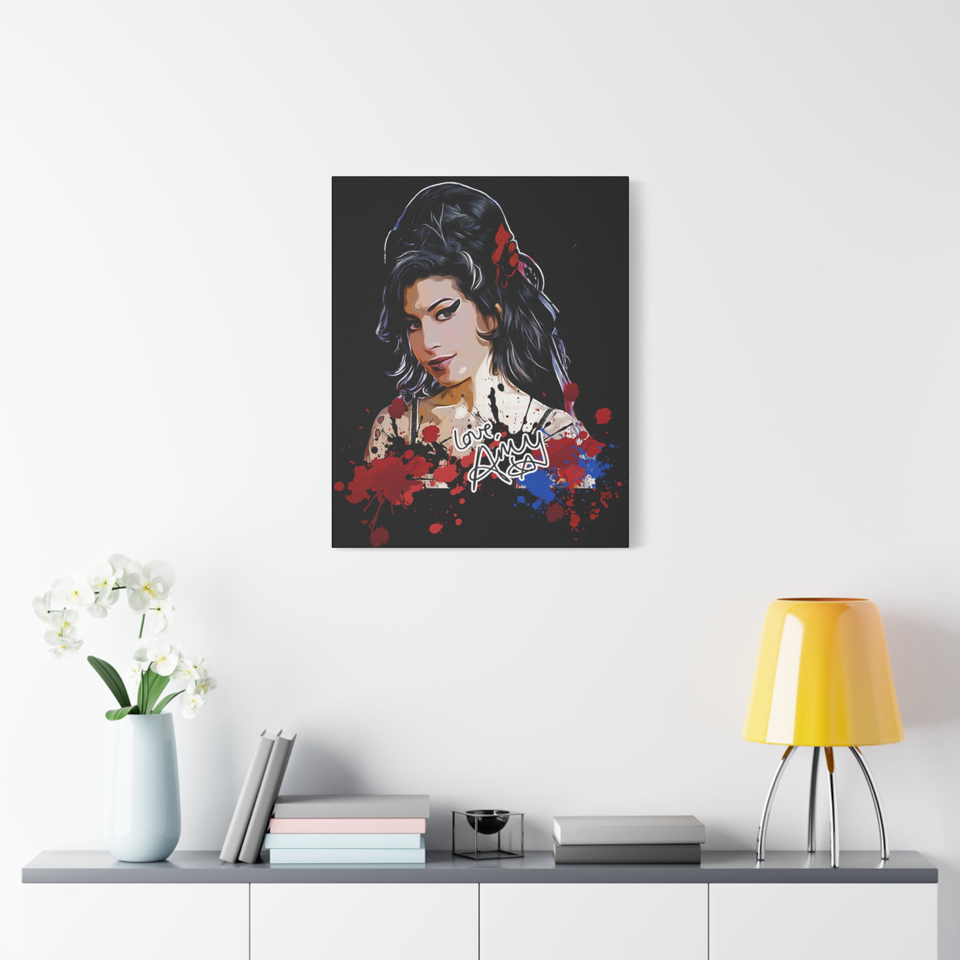 Amy Winehouse Art Canvas - Stretched Wall Decor with Signature