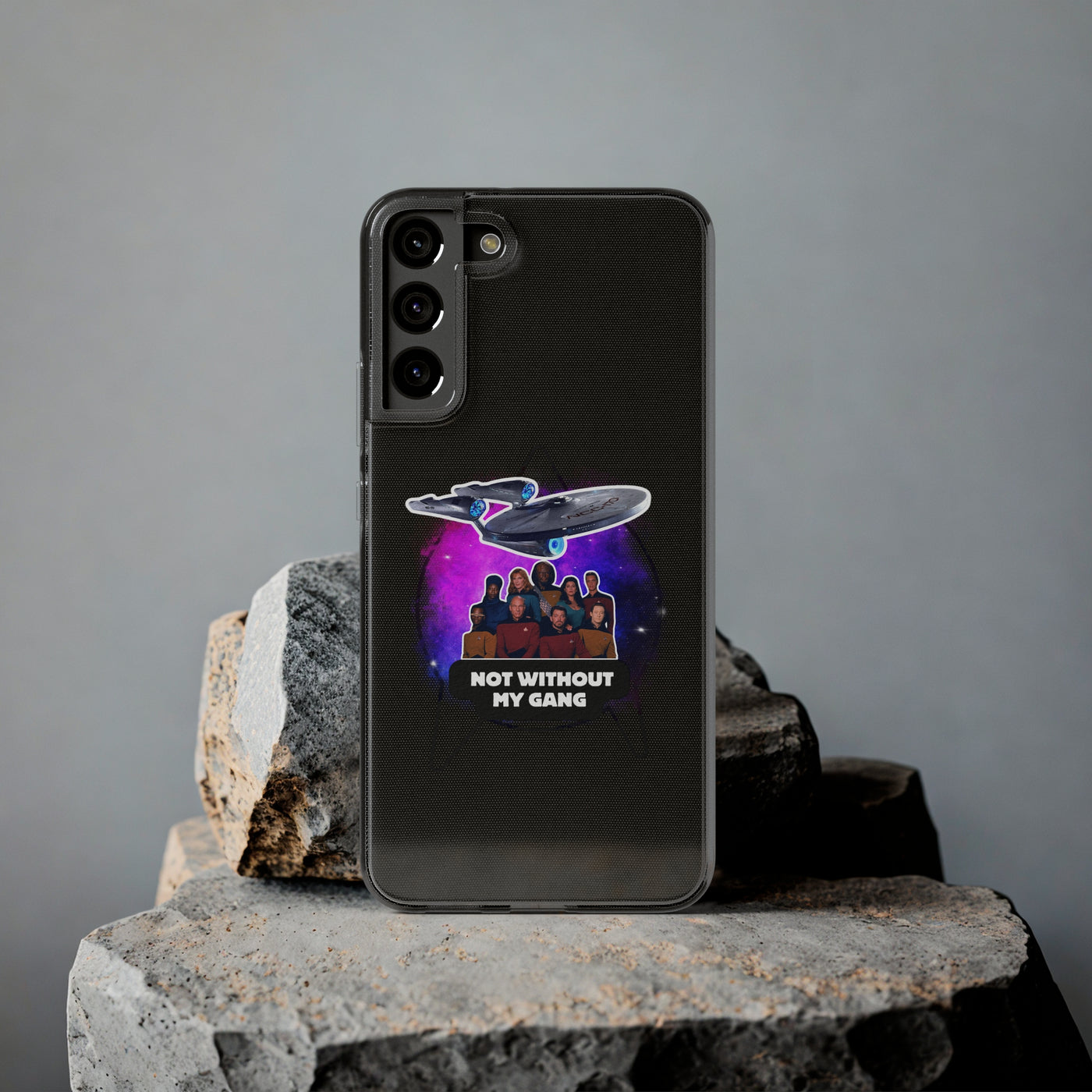 Galaxy-Inspired Soft Phone Case - Not Without My Gang, Star Trek Lovers Handyhülle