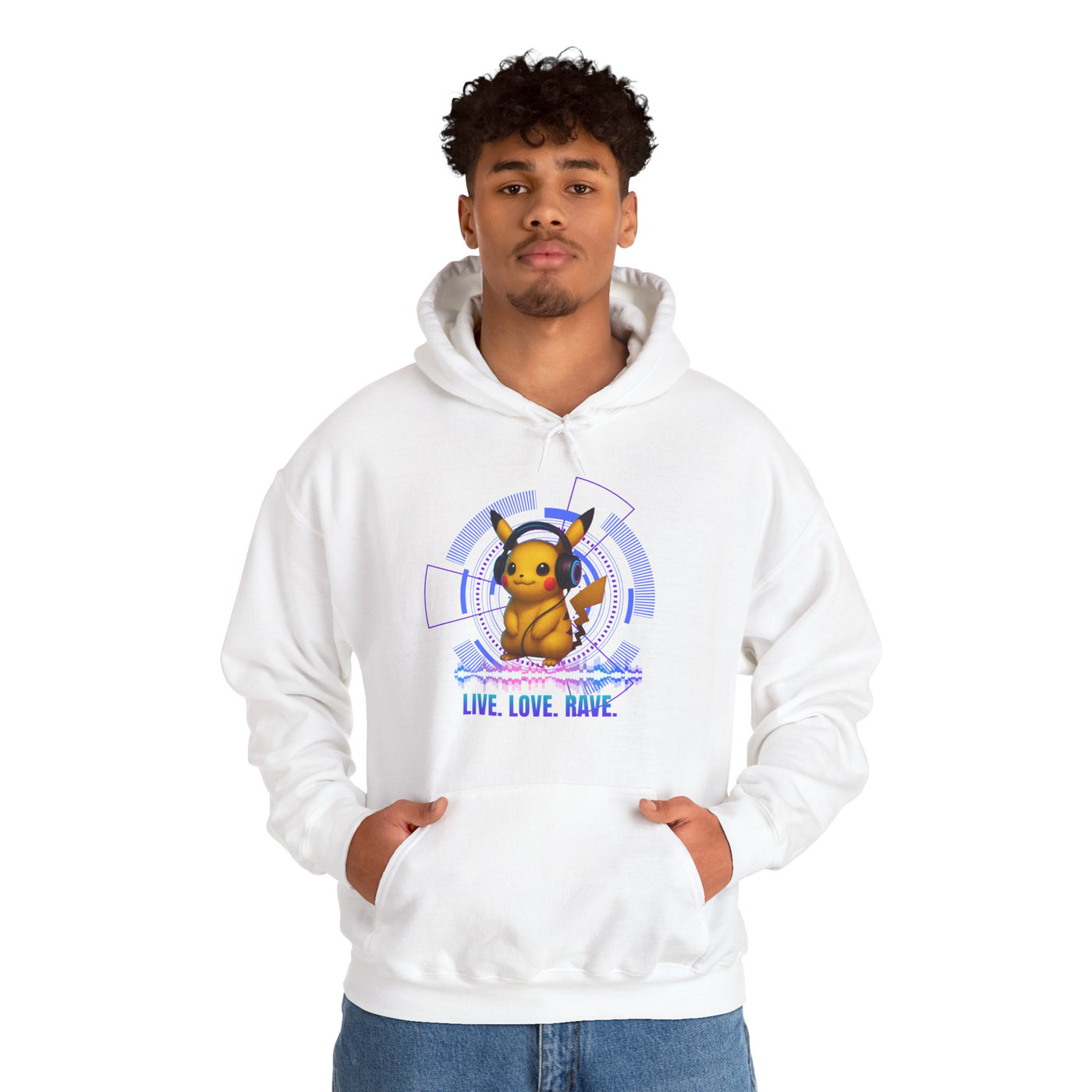 Rave Hoddie, Live Love Rave - Techno - Pokemon