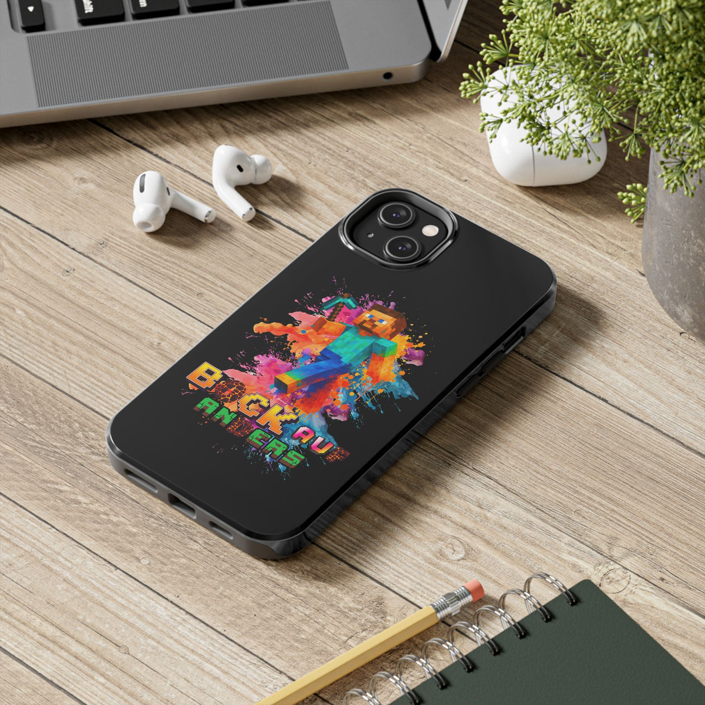 Minecraft Inspired Tough Phone Case - Handyhülle  "Bock auf anders" Colorful Gamer Design