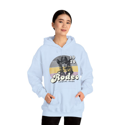 Rodeo Cowgirl Hooded HOODIE - Unisex Heavy Blend™ - Retro Style