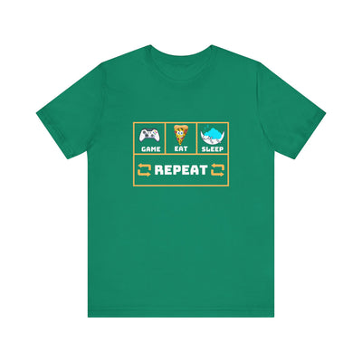 Gamer's motto shirt: Eat, Sleep, Game, Repeat T-shirt