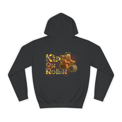 'Keep On Rollin' Design Unisex College Hoodie Flintstones Feuerstein